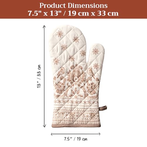 Maison d'Hermine Oven Gloves 100% Cotton Oven Mitt (121 - Allure / 7.5" x 13" (Oven Mitt))