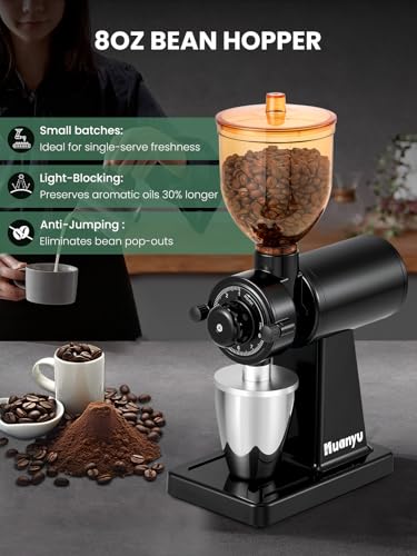 Flat Burr Coffee Grinder (Black)