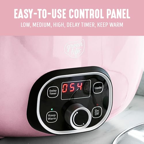 8QT Ceramic Nonstick Slow Cooker (Pink / 8 Quarts)
