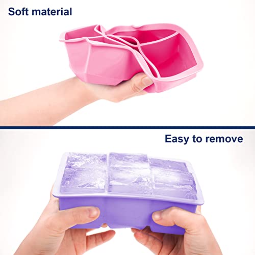 Silicone Ice Cube Trays (dark pink dark blue dark purple)