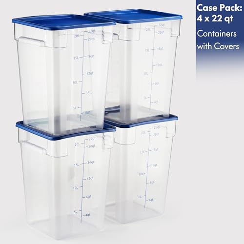 4 Pack Food Storage Containers with Blue Lids (22.0 Qt 4-Pack(Blue Lids))