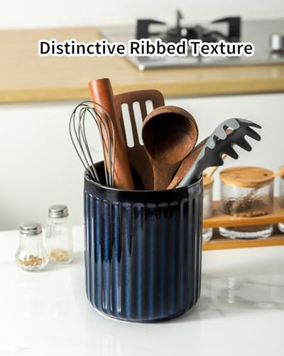 Ceramic Utensil Holder (Navy Blue / Set of 1)