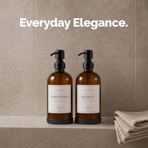 Amber Glass Soap Dispenser (Amber Bottle / Matte Black Pump)