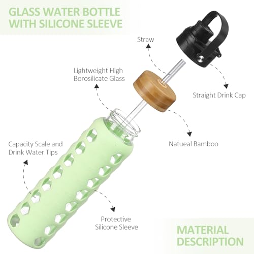 Glass Water Bottle (Mustard / 32 Ounces)