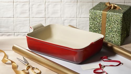 Stoneware Deep Rectangular Lasagna Dish (White)
