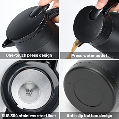 34oz Insulated Coffee Carafe with Handle (Black / 34 Ounces)