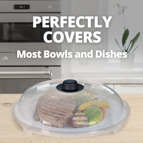Tall Magnetic Microwave Splatter Cover for Food (Super Magnet Black)