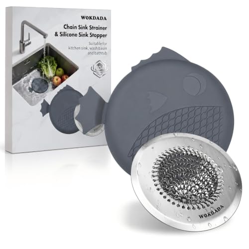 Kitchen Sink Drain Strainer Stopper (Dark Gray Silver)