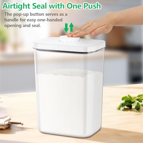 6 Qt Flour Sugar Storage Containers with Pop (6Qt-Tall)