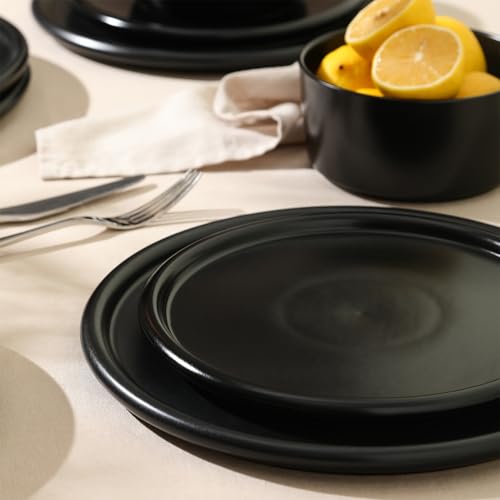 Eden 12 Piece Dinnerware Set Stoneware (Black / 12-Piece - Service for 4)