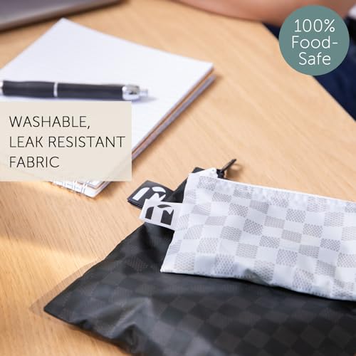 Roamio Reusable Sandwich and Snack Bags (Black & Off White)