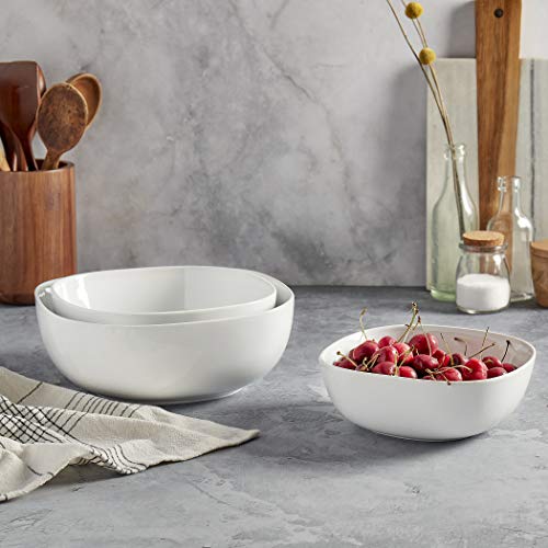 Denmark White Porcelain Chip Resistant Scratch Resistant Commercial Grade Serveware (3 PC ROUND SERVING BOWL)