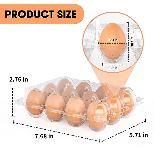 180 Pack Egg Cartons Cheap Bulk 12 Count Plastic Egg Containers 3x4 Grids (180Pack-3x4 Grids)