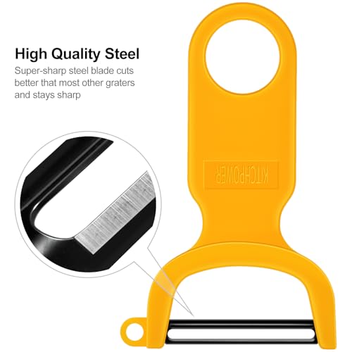 Original Vegetable Fruit Peeler Carbon Steel Blade 3 Pack Orange (Orange/Blue/Yellow)