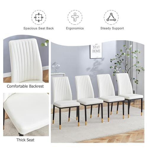 Modern Dining Chairs Set (B- White)