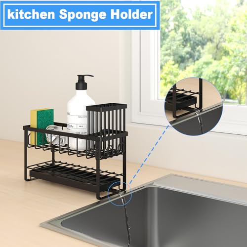 2 Tier Sponge Holder for Kitchen Sink (Black)