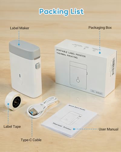 Label Maker Bluetooth Label Maker Machine with Tape (White)