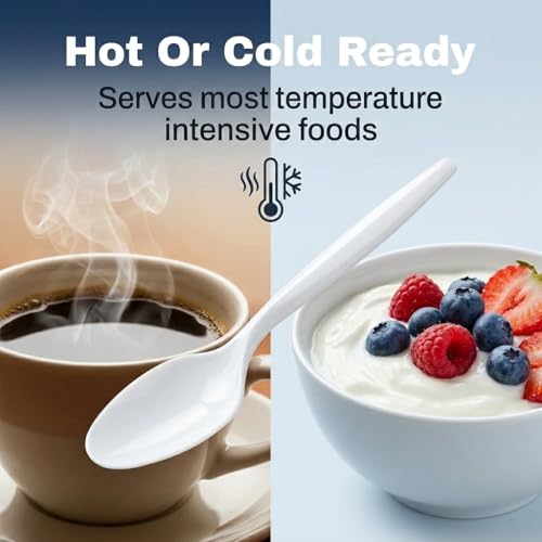 Plastic Spoons White Heavy Duty Disposable Teaspoons (1 Case Teaspoons (1000))