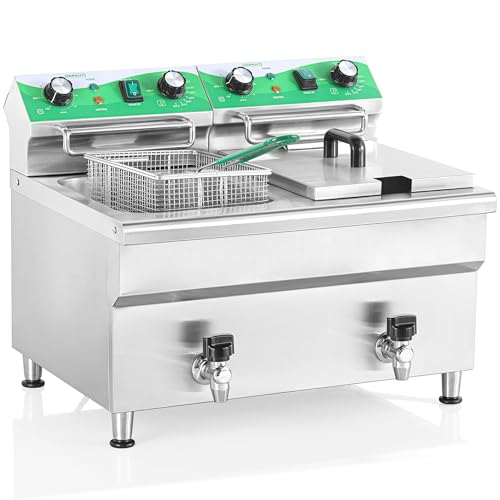 24L 25.4QT Commercial Deep Fryer with 2 Baskets and Lids (24L)