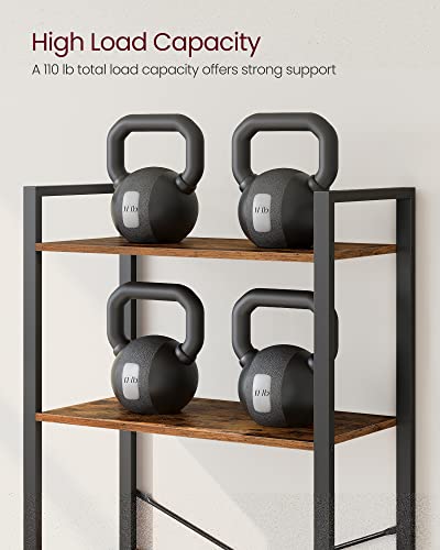 5 Tier Bookshelf (Rustic Brown + Ink Black / 5 Tiers (11.8"D x 26"W) / Without Back Panels)