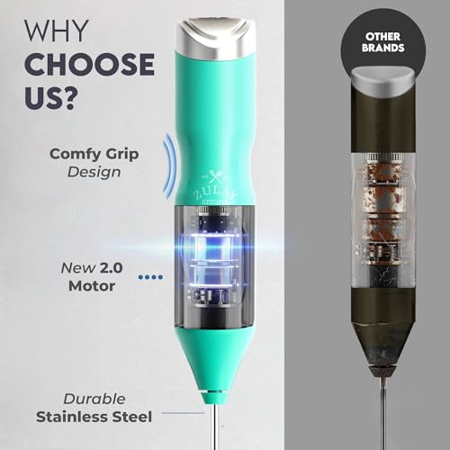 Powerful Frother Wand AA Batteries Included (Deep Aqua / Majestic Frother)