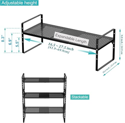 Large Expandable Cabinet Storage Shelf Organizer Rack