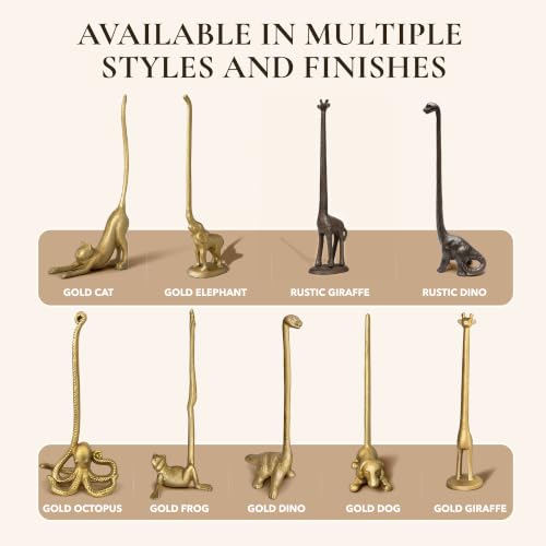 Gold Cat Paper Towel Holder & Metal Toilet Paper Holder Stand (Gold Cat)