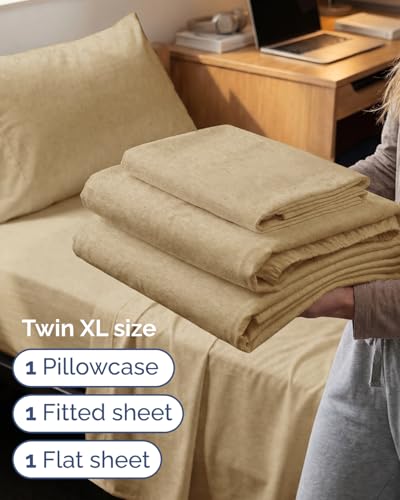 Twin XL 3 Piece Sheet Set (37 - Heathered Tan / Twin XL)