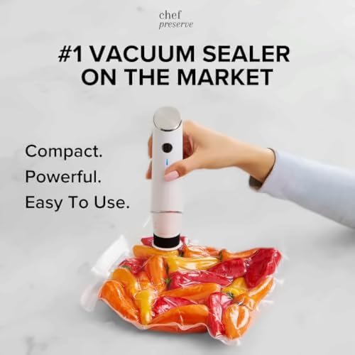 Compact Vacuum Sealer for Food (Vacuum Sealer + 10 Bags)