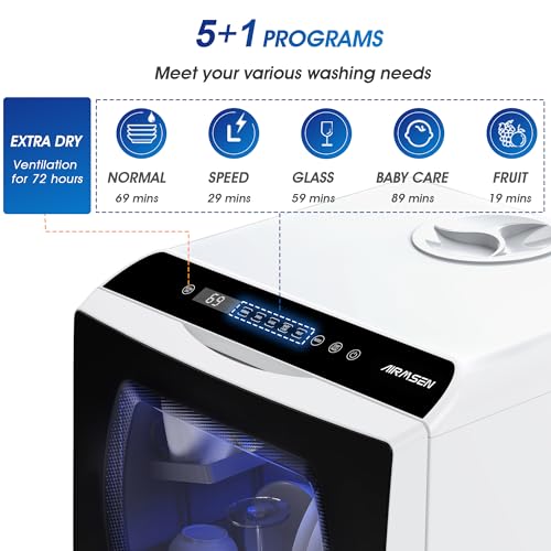 Portable Countertop Dishwasher (White & Black)