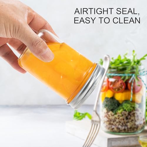 Mason Jars 8 oz 24 Pack Canning jars 8oz with Regular Lids and Bands (Clear 8 oz-24 Pack)