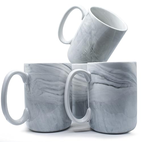 Coffee Mugs Set of 4 (Gray Marble)