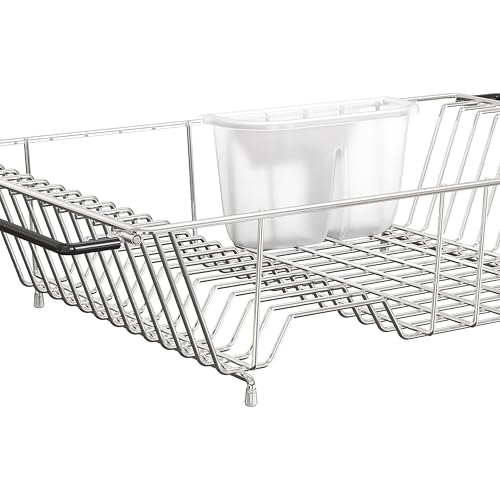 Large Stainless Over Sink Counter Top Dish Drainer Rack (Large / Chrome)