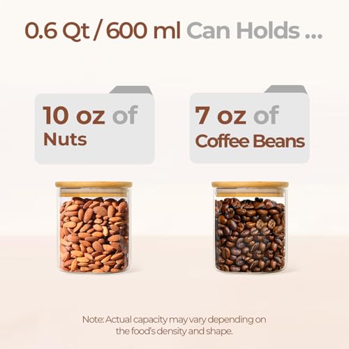 Glass Storage Containers with Lids 0.6 Qt (0.6 Qt x 6)
