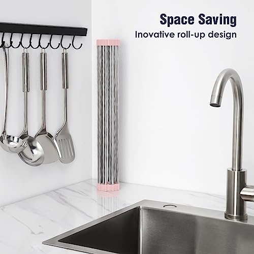 Roll Up Dish Drying Rack Over Sink