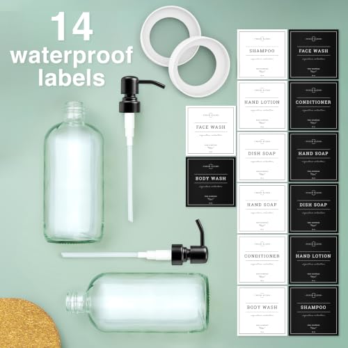 Clear Glass Soap Dispenser (Clear Bottle / Matte Black Pump)