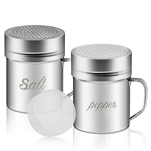Stainless Steel Salt and Pepper Shakers Set (10 Ounce)