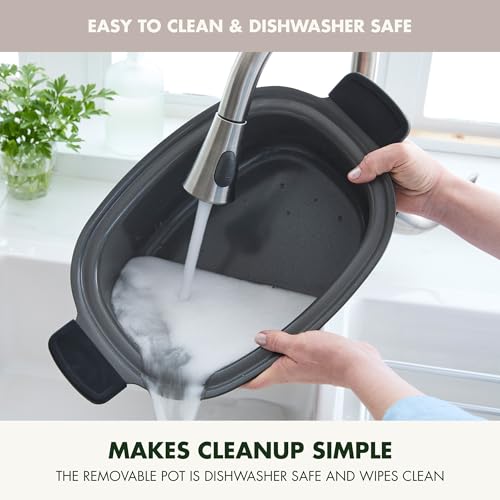 Elite 14-in-1 Programmable 6QT Electric Slow Cooker, Dishwasher Safe Lid & Removable Crock, PFAS-Free Healthy Ceramic Nonstick Multi-Cooker, Sear, Sauté, Brown, Steam Basket, Roast, Clay (6 Quarts / Clay)