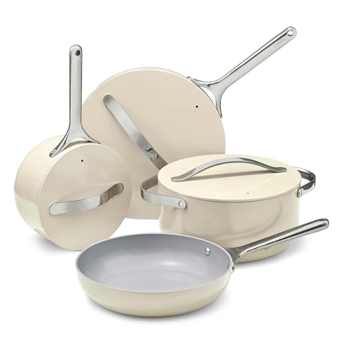 12-Piece Non-Stick Ceramic Cookware Set (Cream / 12pc Set)