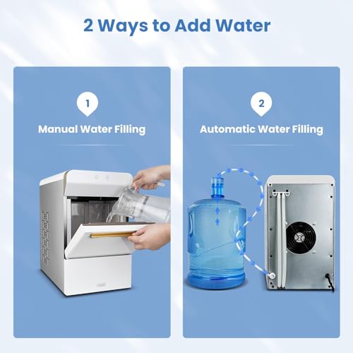 V2.0 Nugget Ice Maker for Home Kitchen Office (17.3"D x 9.7"W x 16.7"H / White)