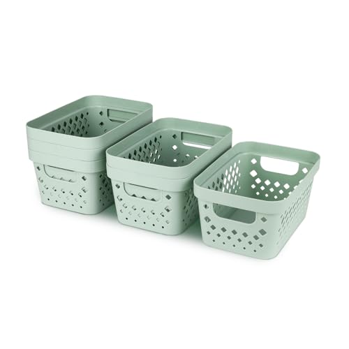 Plastic Baskets for Organizing (Sage / 1 Gallon)
