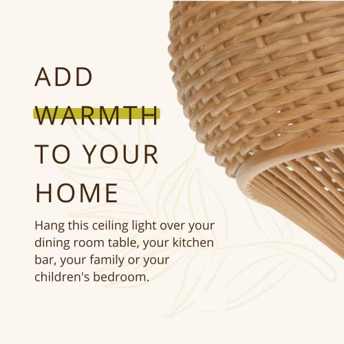1050029 Wicker Pear Pendant Lamp (Natural)
