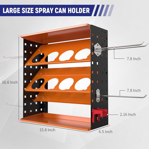 Wall Mount Spray Can Holder (Orange / A-Spray Can Rack)