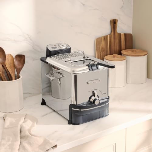 Electric Deep Fryer with Basket and Lid