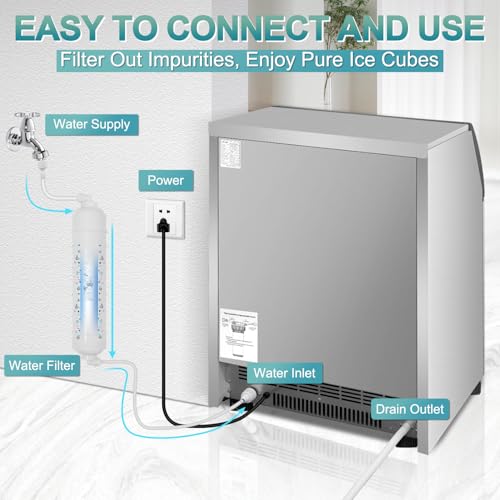 260 lbs High Output Commercial Ice Maker Undercounter Self