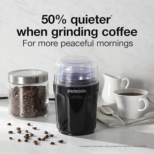 Sound Shield Electric Coffee Grinder for Quiet Grinding (12 Cups)