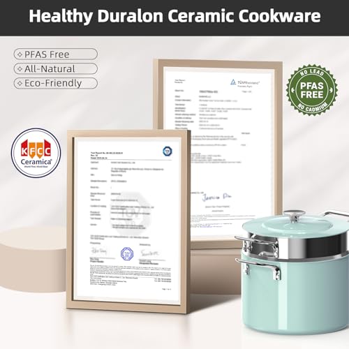 Lux 13pc Forged Lightweight Nonstick Ceramic Cookware Set (Mint Green)