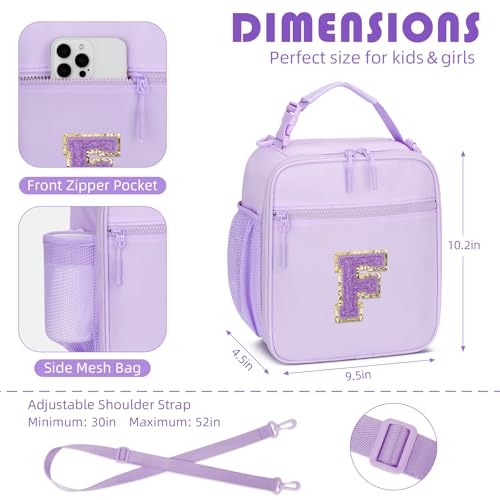 Initial Insulated Lunch Bag for Girls Kids