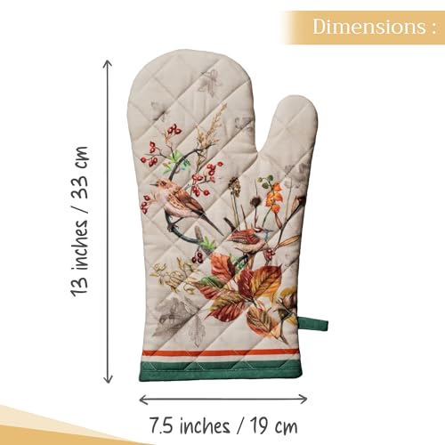 Maison d'Hermine Oven Gloves 100% Cotton Oven Mitt (053 - Recolte / 7.5" x 13" (Oven Mitt))