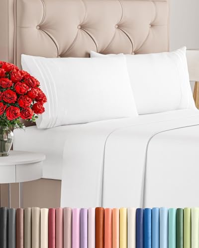 Queen Size 4 Piece Sheet Set (01 - White / Queen)